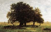 Theodore Rousseau Oak Trees near Apremont oil on canvas